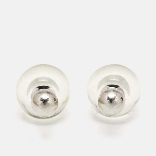 Dior Tribales Clear Resin Silver Tone Stud Earrings - Dior - Modalova