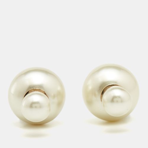 Dior Tribales Faux Pearl Gold Tone Stud Earrings - Dior - Modalova