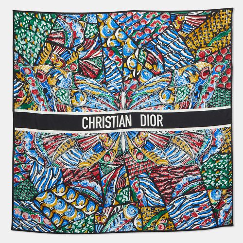 Dior Multicolor Butterfly Print Silk Square Scarf - Dior - Modalova