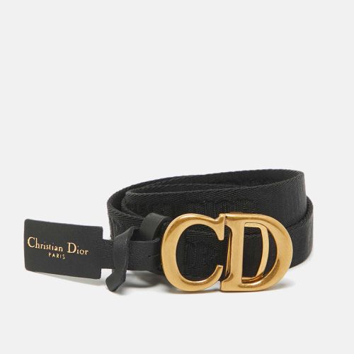 Dior Black Canvas and Leather CD Logo Slim Belt - Dior - Modalova