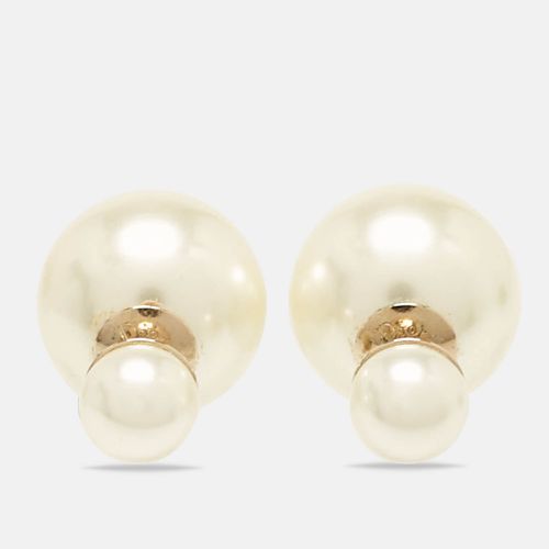 Dior Tribales Faux Pearl Gold Tone Stud Earrings - Dior - Modalova