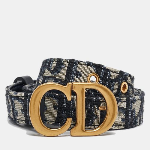 Dior Blue Oblique Canvas CD Logo Buckle Belt 70 CM - Dior - Modalova