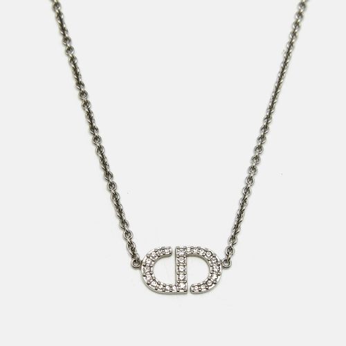 CD Logo Crystal Tone Necklace - Dior - Modalova