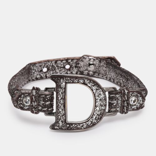 Dior Metallic Brown Leather D Charm Bracelet - Dior - Modalova