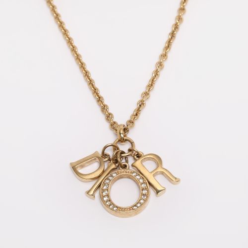 Tone Rhinestone Lady Pendant Necklace - Dior - Modalova