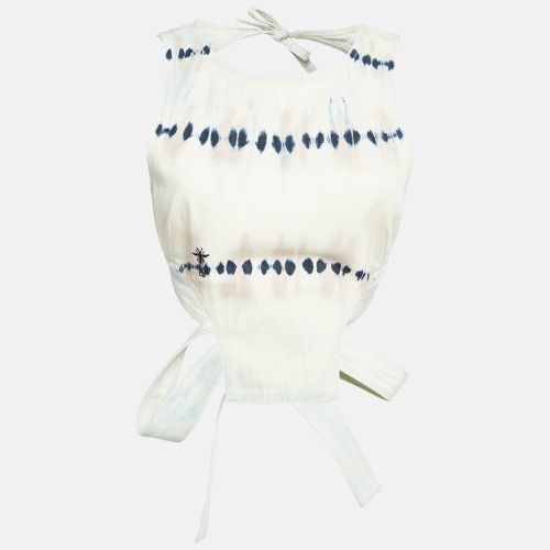 Tie-Dye Denim Tie-Up Open Back Top S - Dior - Modalova