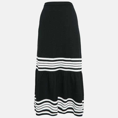 Dior Black/White Striped Cotton and Silk Midi Skirt M - Dior - Modalova