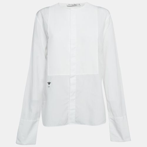 Christian Dior White Cotton Collarless Shirt L - Dior - Modalova