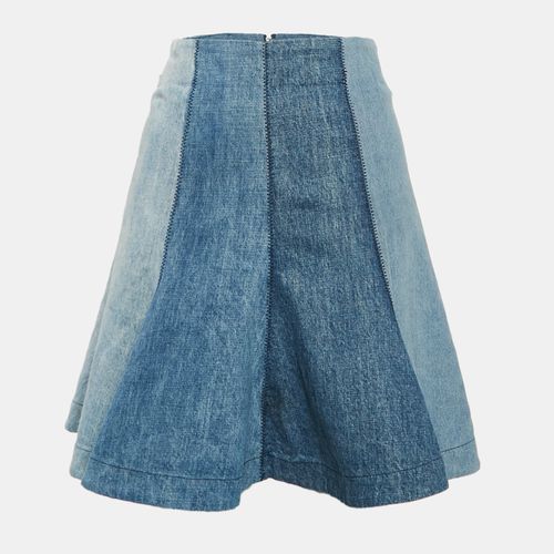 Dior Blue Paneled Denim High-Waist Mini Skirt S - Dior - Modalova