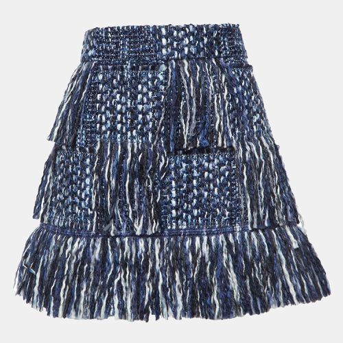 Dior Blue Tweed Fringed Mini Skirt M - Dior - Modalova