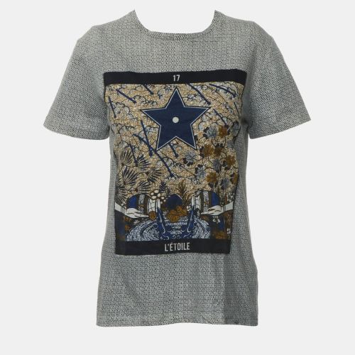 Dior Navy Blue/White Cotton and Linen L'etoile T Shirt S - Dior - Modalova