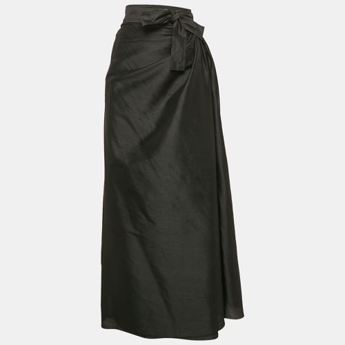 Christian Dior Black Dupion Silk Pleated Maxi Wrap Skirt L - Dior - Modalova