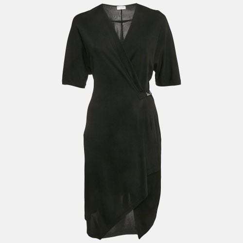 Dior Black Jersey Buckle Detail Wrap Effect Mini Dress S - Dior - Modalova