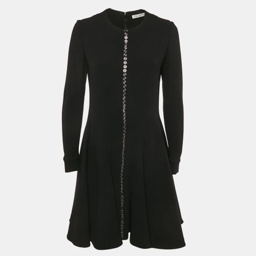 Dior Black Wool Button Front Mini Dress L - Dior - Modalova