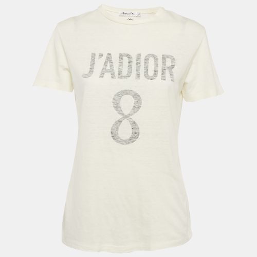 Christian Dior Cream J'adior 8 Jersey Crewneck T-Shirt XS - Dior - Modalova