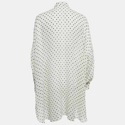 Polka Dot Print Silk Tunic Top S - Dior - Modalova