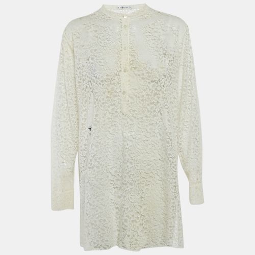 Dior White Lace Long Sleeve Mini Dress L - Dior - Modalova