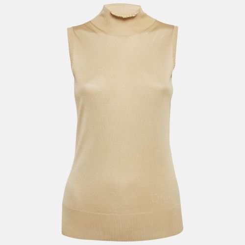 Christian Dior Boutique Beige Beaded Detail Silk Knit Top M - Dior - Modalova