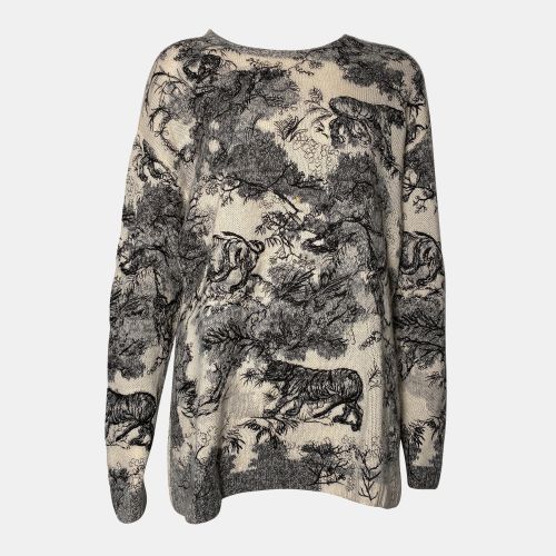 Dior Beige Printed Knit Sweater - Dior - Modalova
