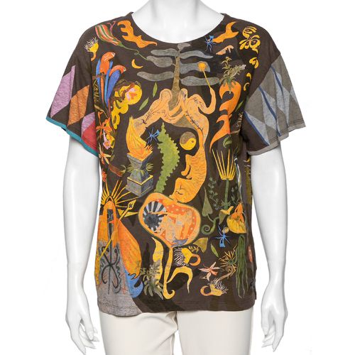 Dior Brown Printed Cotton Short Sleeve T-Shirt M - Dior - Modalova