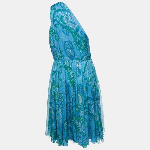 Christian Dior Blue Paisley Printed One Shoulder Mini Dress L - Dior - Modalova