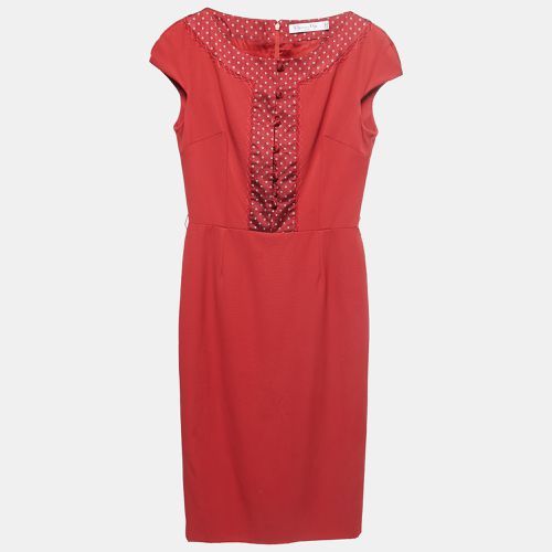 Dior Red Wool Cap Sleeved Midi Shift Dress S - Dior - Modalova