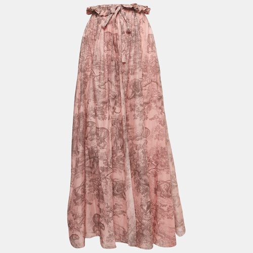 Dior Pink Jungle Print Cotton Gathered Layered Dioriviera Maxi Skirt L - Dior - Modalova