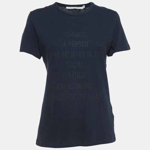 Christian Dior Navy Blue Feminist Print Cotton Blend Half Sleeve T-Shirt S - Dior - Modalova