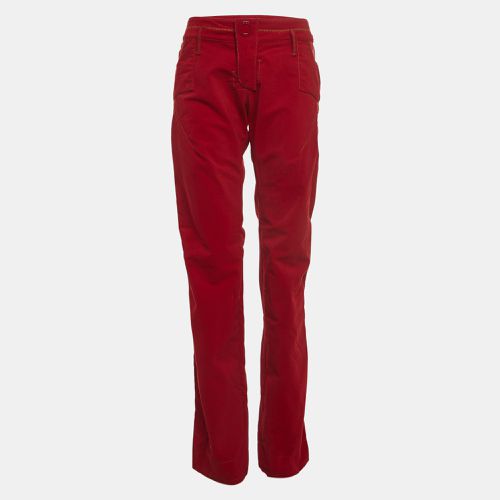 Christian Dior Boutique Red Corduroy Zip Detail Straight Pants M - Dior - Modalova