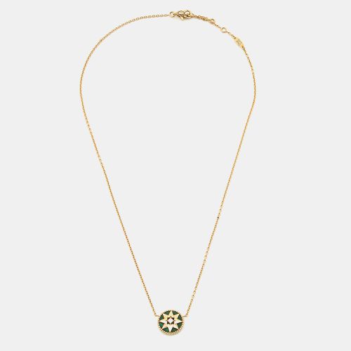 Dior Rose Des Vents Malachite Diamond 18k Yellow Gold Necklace - Dior - Modalova