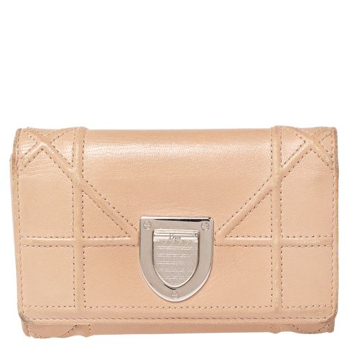 Dior Beige Leather Diorama Trifold Wallet - Dior - Modalova