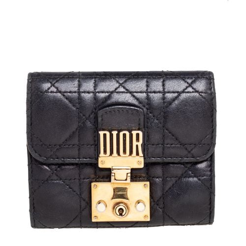 Dior Black Cannage Leather Addict Compact Wallet - Dior - Modalova