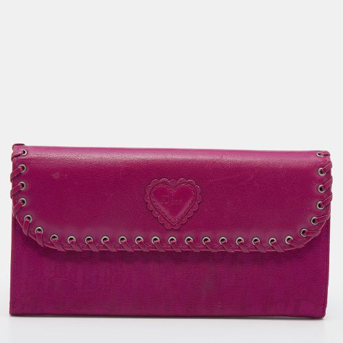 Dior Pink Oblique Canvas and Leather Trim Flap Continental Wallet - Dior - Modalova