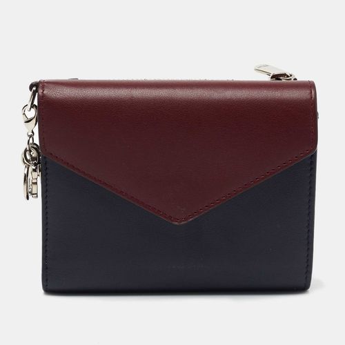 Dior Burgundy/Dark Blue Leather Diorissimo Envelope Wallet - Dior - Modalova