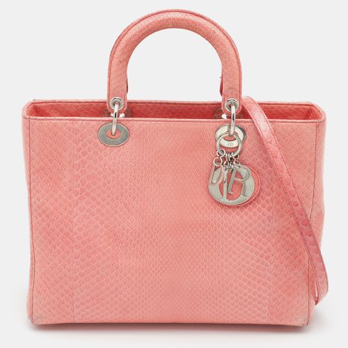 Dior Peach Python Large Lady Dior Tote - Dior - Modalova