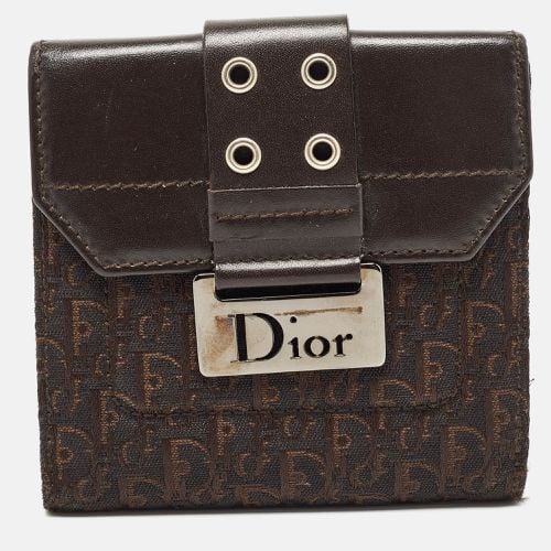 Dior Dark Brown Oblique Canvas and Leather Street Chic Compact Wallet - Dior - Modalova