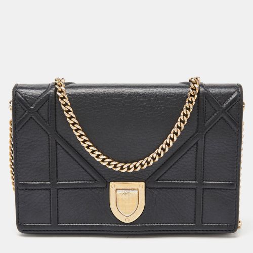 Dior Black Leather Diorama Wallet on Chain - Dior - Modalova