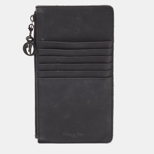 Dior Black Matte Cannage Leather Zip Pouch - Dior - Modalova