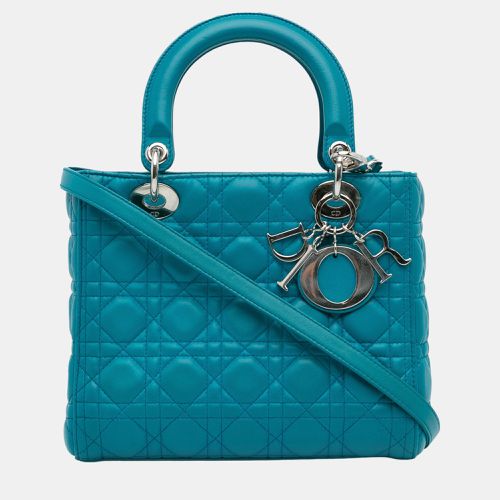 Dior Blue Medium Lambskin Cannage Lady Dior - Dior - Modalova