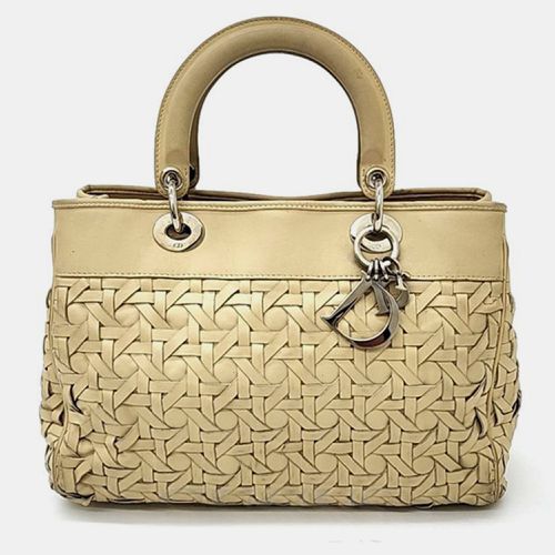 Christian Dior Beige Woven Leather Cannage Tote Bag - Dior - Modalova