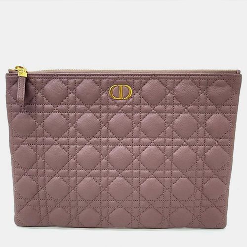 Christian Dior Mauve Leather Cannage Caro Daily Clutch - Dior - Modalova