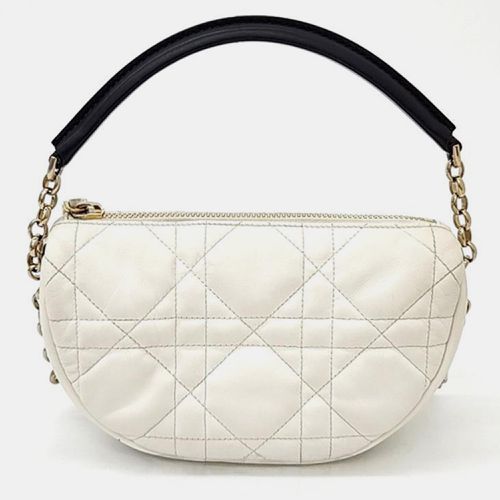 Dior White/Black Cannage Leather Medium Vibe Hobo - Dior - Modalova