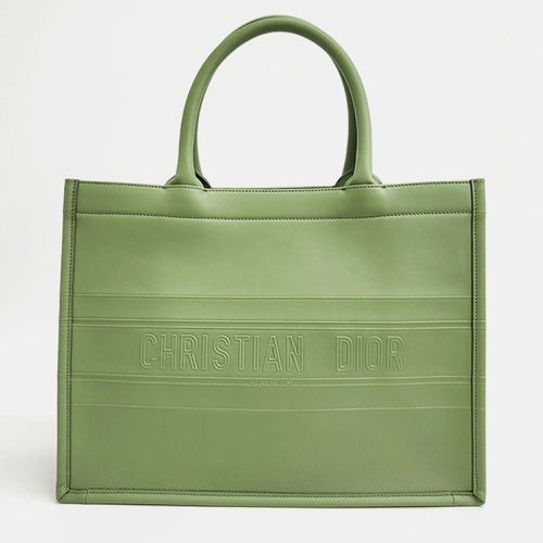 Christian Dior Green Leather Medium Book Tote Bag - Dior - Modalova