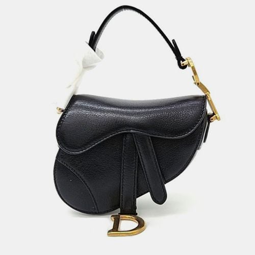 Christian Dior Black Leather Micro Saddle Bag - Dior - Modalova