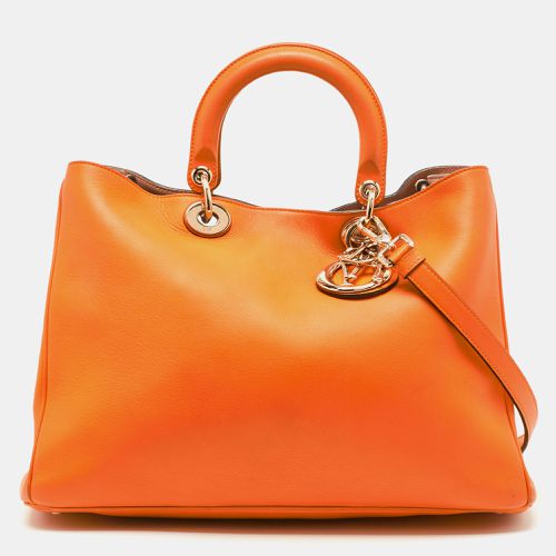 Dior Orange Leather Large Diorissimo Shopper Tote - Dior - Modalova