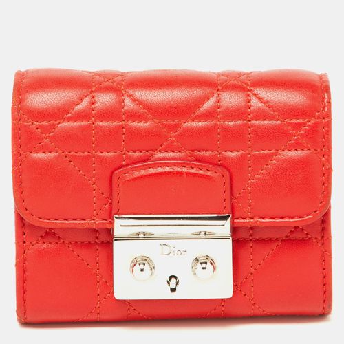 Dior Red Cannage Leather Miss Dior Compact Wallet - Dior - Modalova