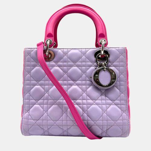 Dior Pink Cannage Leather Medium Lady Dior Tote Bag - Dior - Modalova