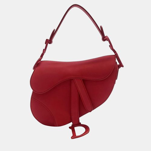 Dior Red Leather Ultra-Matte Mini Saddle Bag - Dior - Modalova