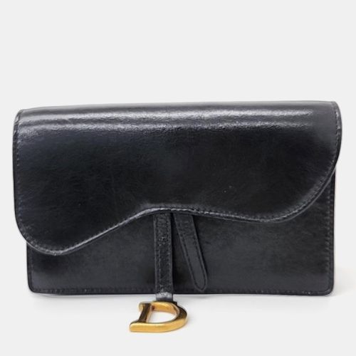 Christian Dior Black Leather Saddle Pouch - Dior - Modalova