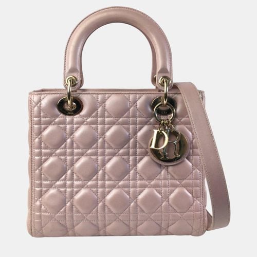 Dior Pink Medium Iridescent Lambskin Cannage Lady Dior - Dior - Modalova